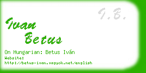 ivan betus business card